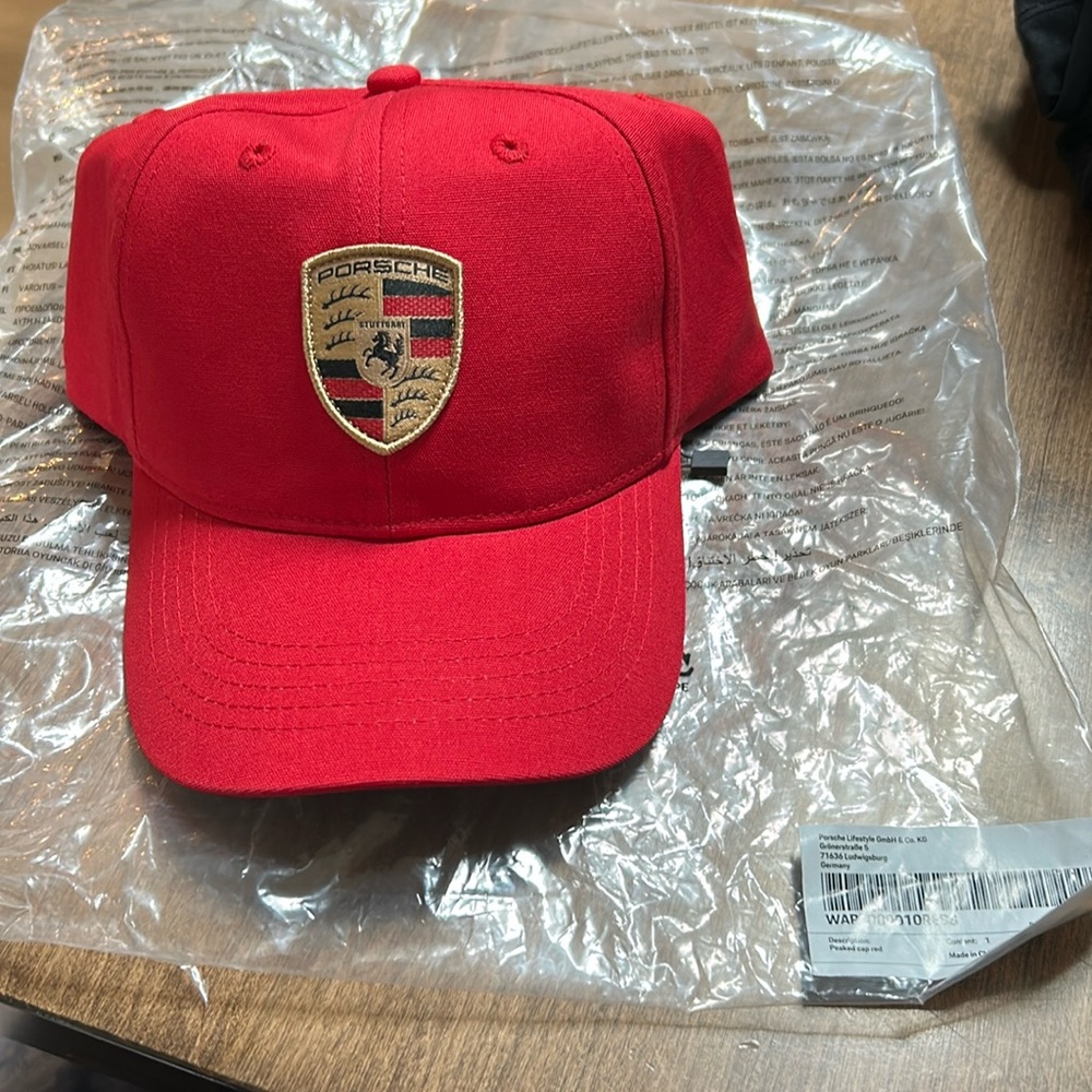 Porsche Peaked Cap - Red Kids Size